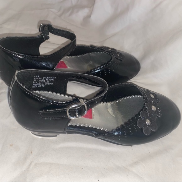 Shoes Black Patent Leather Rachel Buckle Sparkle Glitter Daisies Girls 1 - Picture 3 of 10